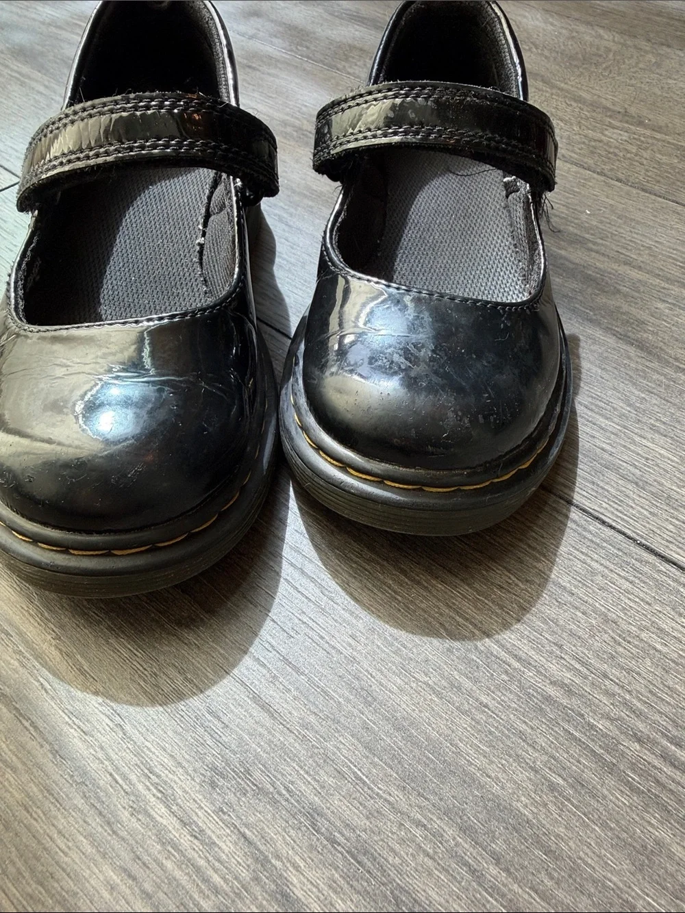 Dr. Martens Girls' Black Patent Mary Jane Shoes with Strap